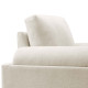 Ivory Fabric Large Rolled Arm Wood Base Accent Chair